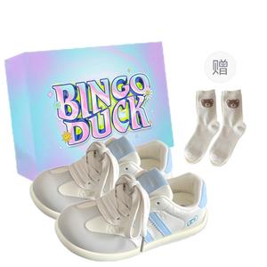 Нескользящие низкие кроссовки для женщин BINGO DUCK, Beige Blue+Exclusive Shoe Box+Gift Socks