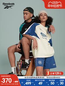 Футболка Reebok с короткими рукавами, белый / синий