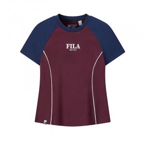 FILA Футболка ORIGINALE женская, цвет Amethyst, круглый вырез, умеренная посадка
