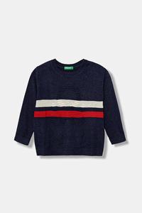 Детский свитер из смесовой шерсти United Colors Of Benetton, темно-синий