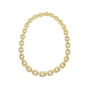 Ожерелье-цепочка с кристаллами, покрытое 14-каратным золотом Adornia, золотой