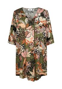 Платье с цветочным принтом оливкового/розового цвета Elanza, мультиколор