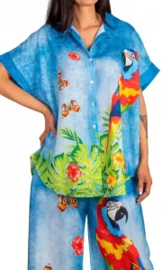 Синяя рубашка на пуговицах Pappagallo Gigi Moda