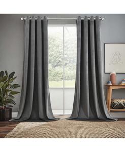Плотные бархатные шторы на люверсах (комплект из 2 шт), ширина 52 дюйма, длина 108 дюймов Egyptian Linens, Gray
