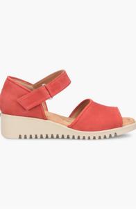 Sofft Женские сандалии Daniella на танкетке с открытым носком из матовой итальянской кожи, красные