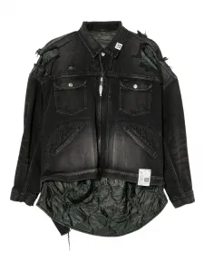 Джинсовая куртка с эффектом потертости Maison Mihara Yasuhiro, черный