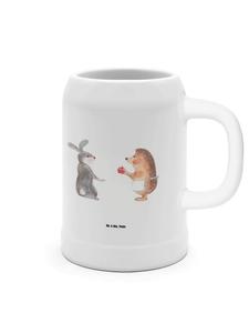 Пивная кружка с рисунком зайца и ежика, без слов, белого цвета Mr. & Mrs. Panda