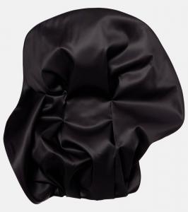 Мини-платье из шерсти и шелкового органа с рюшами Magda Butrym, Black