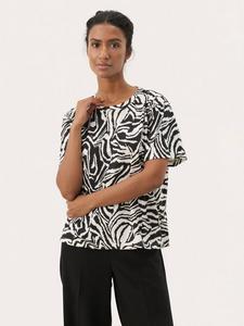 NahidPW футболка с коротким рукавом из хлопка с животным принтом Part Two, Black/Multi