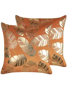 Декоративная подушка Beliani 2er Set Deko SUNFLOWER, цвет orange/gold