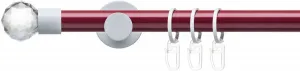 Карниз Liedeco "Готовый комплект 20 мм Power Celebration граненый шар", 1 направляющая, фиксированный размер, полный карниз 200 см, Ø 2 мм, красный/белый