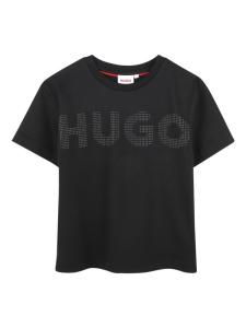 HUGO KIDS футболка, украшенная кристаллами, черный