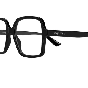 Alexander McQueen Acetate Square Prescription Glasses Women's Black