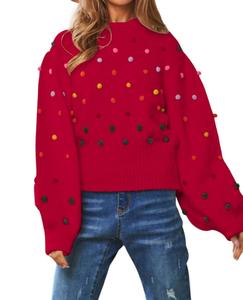 Вечеринка не окончена. Красный свитер с помпоном DAVI & DANI