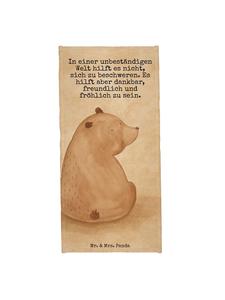 Mr. & Mrs. Panda Пляжное полотенце с изображением медведя, надеваемое через плечо, с надписью пастельно-голубого цвета