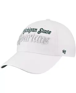 Женская белая регулируемая кепка Michigan State Spartans Pensacola Clean Up '47 Brand