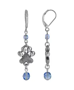 Серьги-Подвески с отпечатками лап 2028, blue