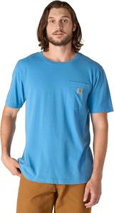 Carhartt мужская футболка с карманом, Relaxed Fit, легкая, окрашенная в готовом виде, короткий рукав, Horizon Blue, S