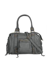 Шопер, натуральная кожа, сделано в Италии Samantha Look, серый