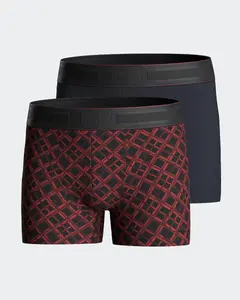 Набор из двух детских боксеров из хлопка Impetus, красный/черный