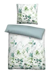 Постельное белье из лиоцелла Lyocell Wild Tendrils aqua 135x200 см + 80x80 см Biberna