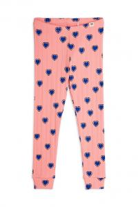 Детские хлопковые леггинсы с контурными сердечками Mini Rodini, розовый