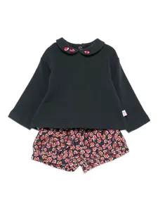 Комплект шорт с цветочной вышивкой Il Gufo, синий