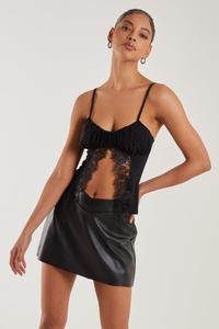 Юбка из искусственной кожи Pink Vanilla, черный