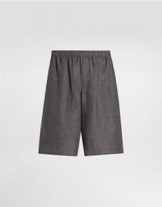 Брюки из льняного полотна Dolce & Gabbana, серый