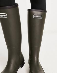Женские сапоги Barbour Abbey высокие резиновые, оливковый