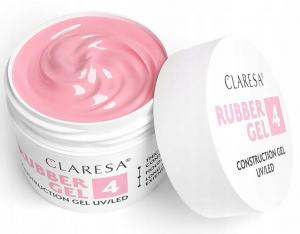 Claresa, Rubber Gel 4, Наращивающий гель для среднего наращивания ногтей, малиновый розовый, 90г