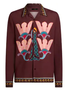 Рубашка с длинными рукавами и принтом ETRO, красный