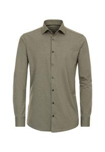 Мужская деловая рубашка однотонного современного кроя Venti, оливковый