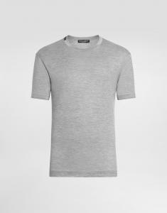 Шелковая футболка с короткими рукавами Dolce & Gabbana, серый