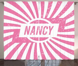 Штора в деревенском стиле Нэнси от ABAKUHAUS, популярные названия в розовом цвете, присборенная штора для спальни с петлями и крючками, 280 x 245 см, светло-розовый с белым Abakuhaus