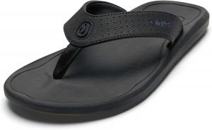 Мужские пляжные сандалии OLUKAI Ki'i, быстро сохнущие шлепанцы, водостойкие и легкие, с литой стелькой и ультракомфортной посадкой, Lava Rock/Lava Rock