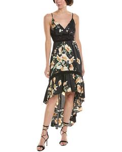 MARION Платье миди с асимметричным подолом, черный