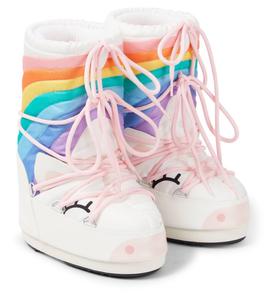 Зимние сапоги Icon Unicorn с принтом Moon Boot Kids, цвет white/multicolor