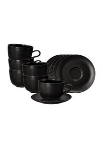 Чашки кофейные Seltmann Weiden Liberty Velvet с Блюдцеми, 400 мл, 6 штук, черный