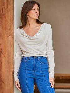 Топ с переливающимся эффектом и воротником-хомут Sosandar, Champagne Gold