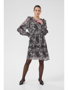Kaffe Платье KAalica А-образного силуэта в черно-серой цветовой гамме с абстрактным рисунком
