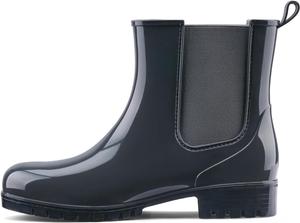 Женские короткие резиновые сапоги HISEA, водонепроницаемые садовые ботинки, противоскользящие, ботильоны Челси с удобной стелькой, легкие стильные резиновые дождевые туфли для работы на улице, Grey