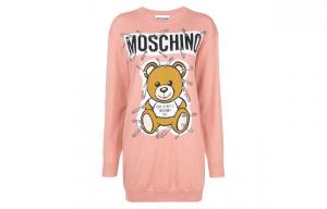 MOSCHINO Женское розовое платье с длинными рукавами