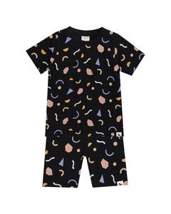 Turtledove London Комплект из двух предметов: футболка и велосипедки с абстрактным принтом, черный