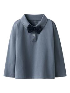 Рубашка поло с галстуком-бабочкой NMMROGULA LS POLO цвета кремня name it