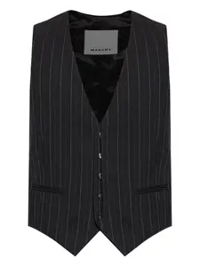 Жилет без рукавов в полоску MARANT, черный