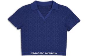 Рубашка поло женская синяя Chrome Hearts, синий