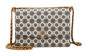 Robinson Кожаная Коровья Цепная Плечевая Сумка Кроссбоди Мини Белая Мультиколор TORY BURCH