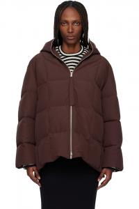 Jil Sander Стеганая пуховая куртка бордового цвета