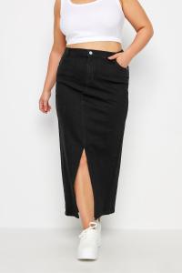 Джинсовая макси юбка Yours Curve, черный